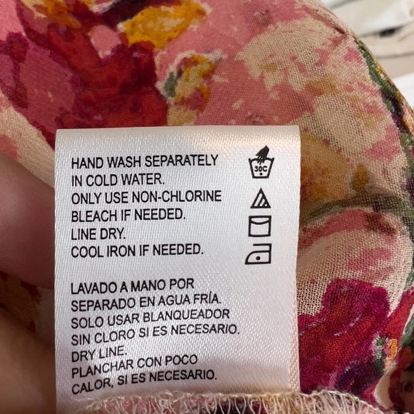 Bila Women's sz. small semi sheer floral peasant blouse soft girl feminine #1775 - Picture 9 of 9